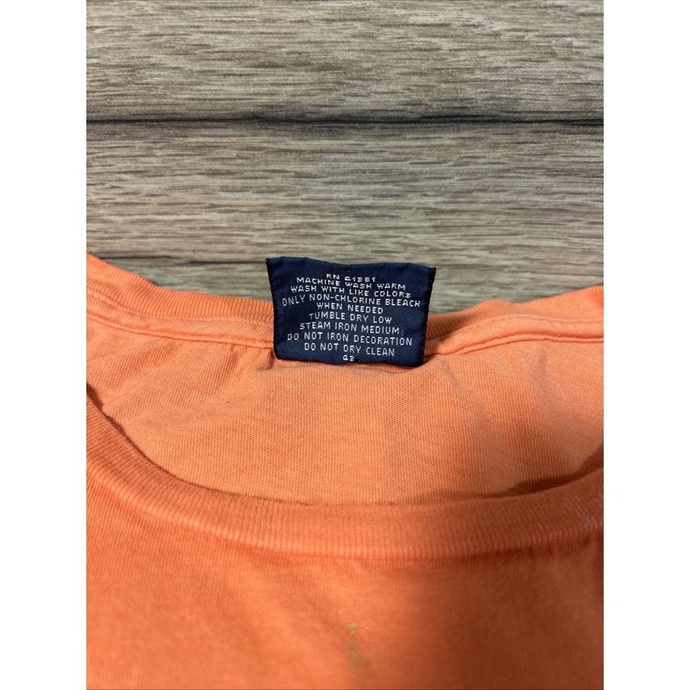 Vintage Polo Ralph Lauren Orange Costal Painted Graphic TShirt Men's Size XL 90s - Picture 7 of 7